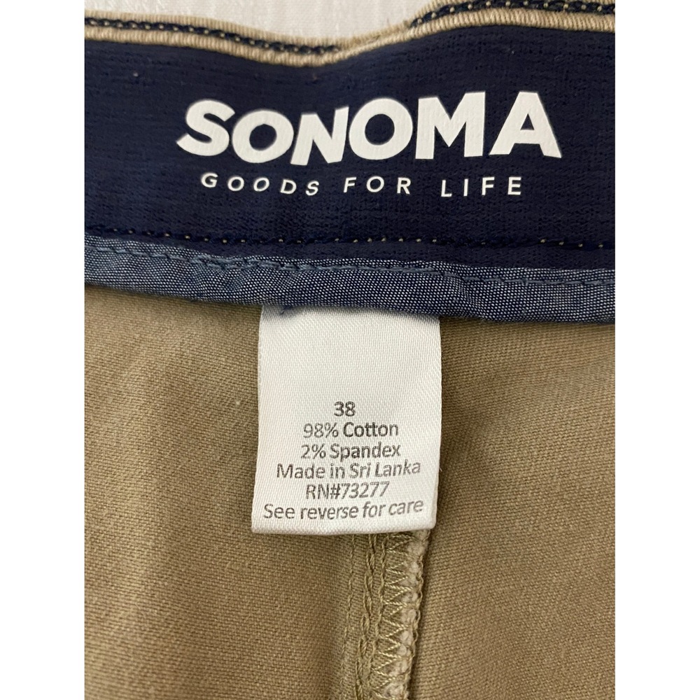 Sonoma Goods For Life Mens Flexwear Khaki Chino Shorts Tan Size 38 Stretch - Picture 9 of 9